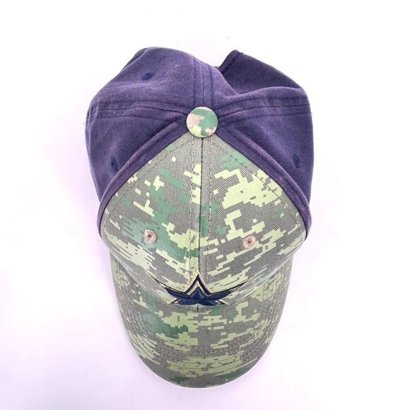 Dallas Cowboys Veterans NFL Camo & Navy OSFA Cap Hat American Flag Patch & Star - Picture 13 of 16